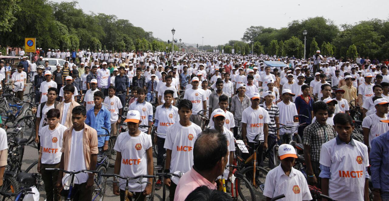 जयपुर में हिन्दू आध्यात्मिक एवं सेवा फाउन्डेशन द्वारा साईकिल रैली का आयोजन